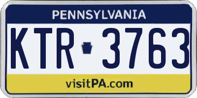 PA license plate KTR3763