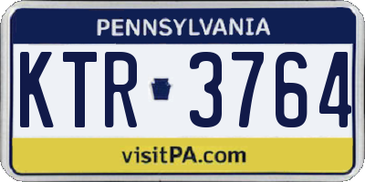 PA license plate KTR3764