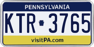 PA license plate KTR3765