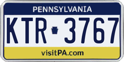 PA license plate KTR3767