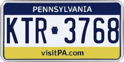 PA license plate KTR3768
