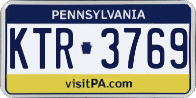 PA license plate KTR3769