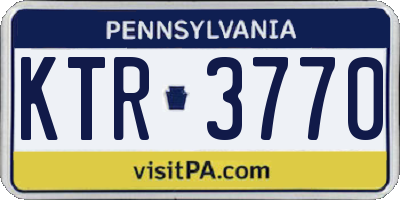 PA license plate KTR3770