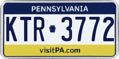 PA license plate KTR3772