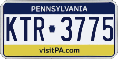 PA license plate KTR3775