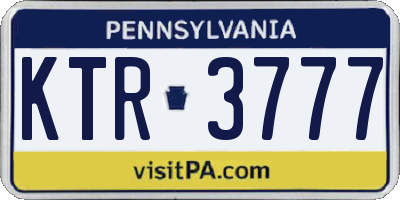 PA license plate KTR3777