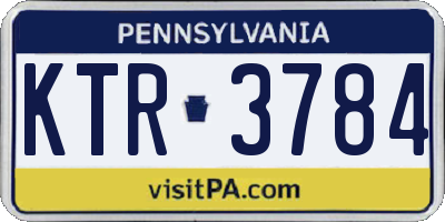 PA license plate KTR3784
