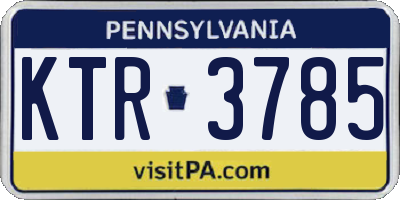 PA license plate KTR3785