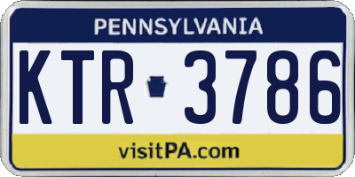 PA license plate KTR3786