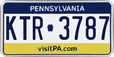 PA license plate KTR3787