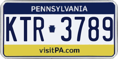 PA license plate KTR3789