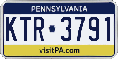 PA license plate KTR3791