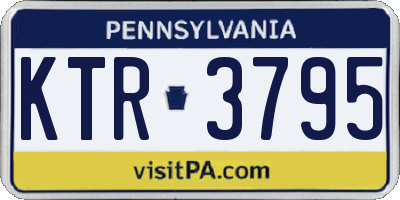 PA license plate KTR3795