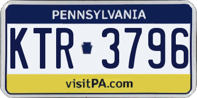 PA license plate KTR3796