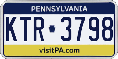 PA license plate KTR3798