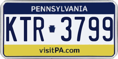 PA license plate KTR3799