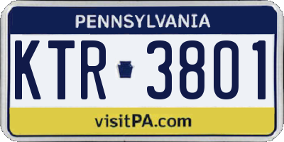 PA license plate KTR3801