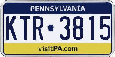 PA license plate KTR3815