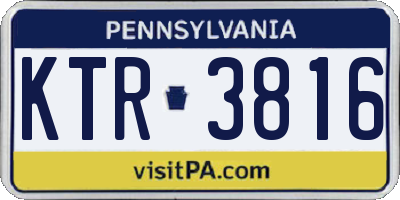 PA license plate KTR3816