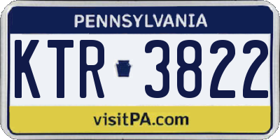 PA license plate KTR3822