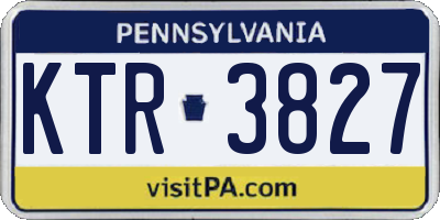 PA license plate KTR3827