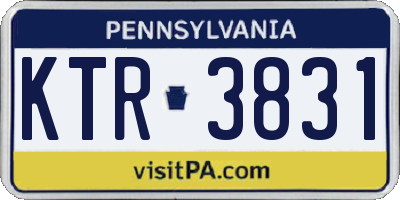 PA license plate KTR3831