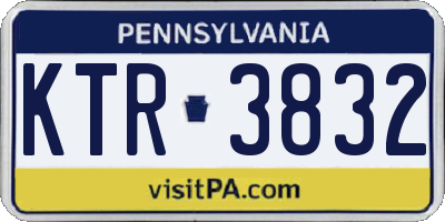 PA license plate KTR3832