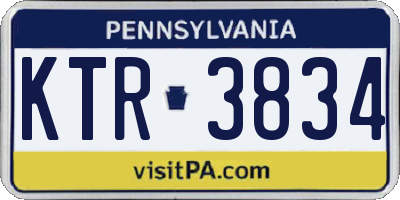PA license plate KTR3834