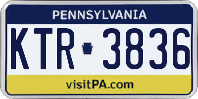 PA license plate KTR3836