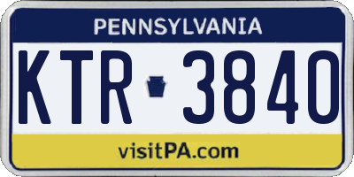 PA license plate KTR3840