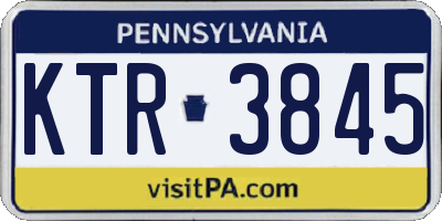 PA license plate KTR3845