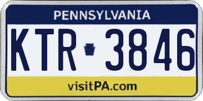 PA license plate KTR3846