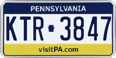 PA license plate KTR3847