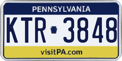 PA license plate KTR3848