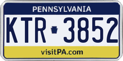 PA license plate KTR3852