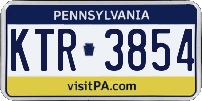 PA license plate KTR3854