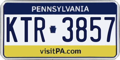 PA license plate KTR3857