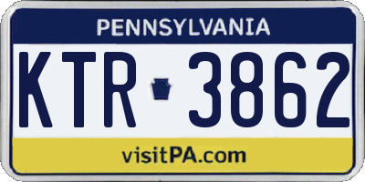 PA license plate KTR3862