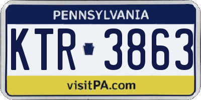 PA license plate KTR3863