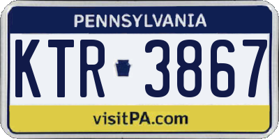 PA license plate KTR3867