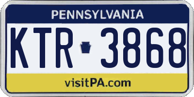 PA license plate KTR3868