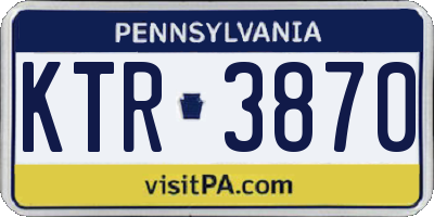 PA license plate KTR3870