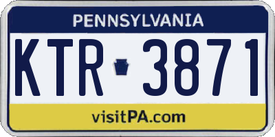 PA license plate KTR3871