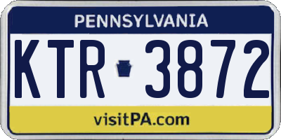 PA license plate KTR3872