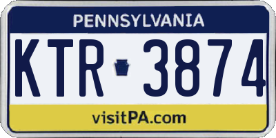 PA license plate KTR3874