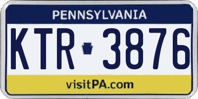 PA license plate KTR3876