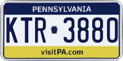 PA license plate KTR3880