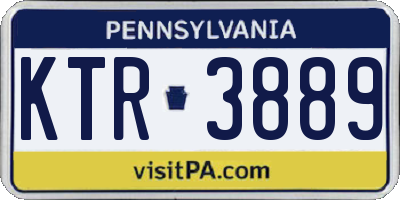 PA license plate KTR3889