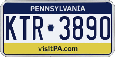 PA license plate KTR3890