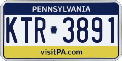 PA license plate KTR3891